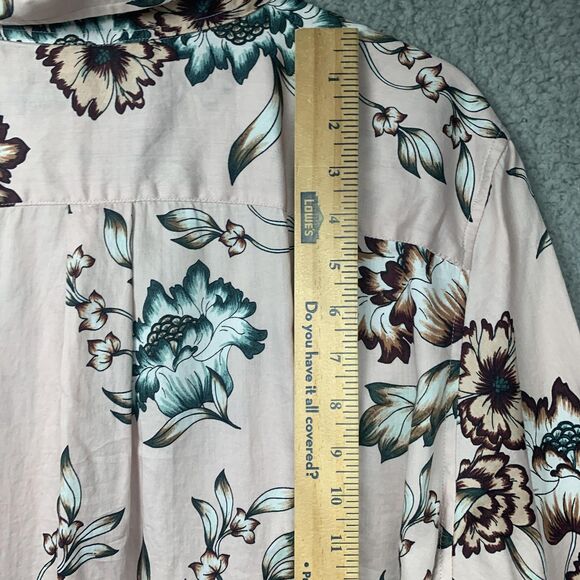 Lauren Ralph Lauren Shirt Womens 3X Pink Floral Button Front Long Sleeve Plus - Picture 12 of 15